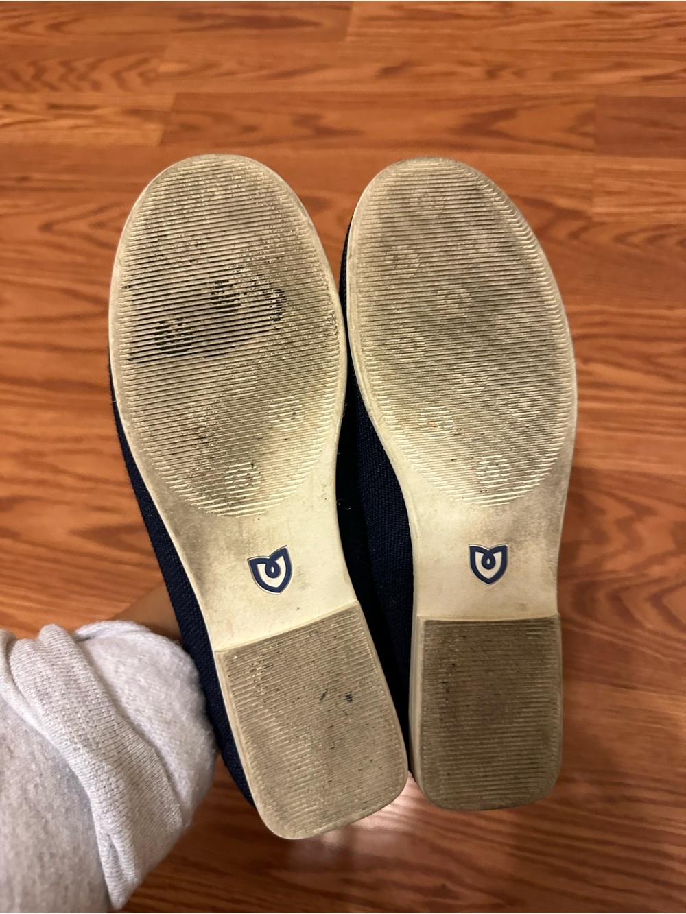 Rothy's Navy Canvas Boat Loafers with White Laces - Picture 3 of 5